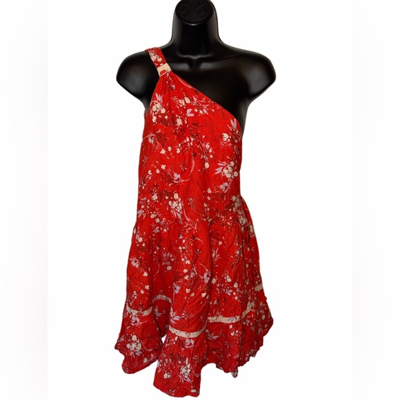Free People One Shoulder Floral Boho Dress - Picture 2 of 6